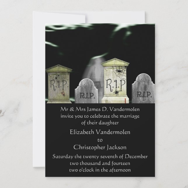 Zombie or Ghost Wedding Invitation (Front)
