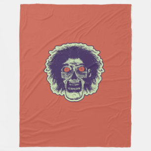 ZOMBIE Orange Eyes green Hair Fleece Blanket