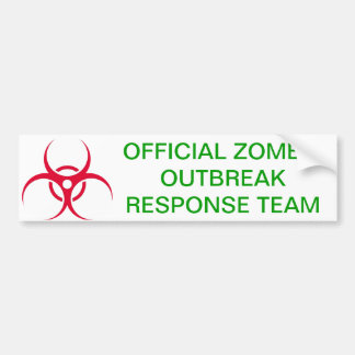 Zombie Outbreak Bumper Sticker