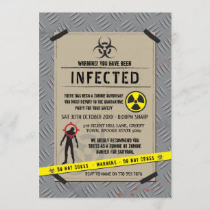 Zombie Outbreak Invite Halloween Infected Area