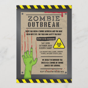Zombie Outbreak Invite Halloween Party