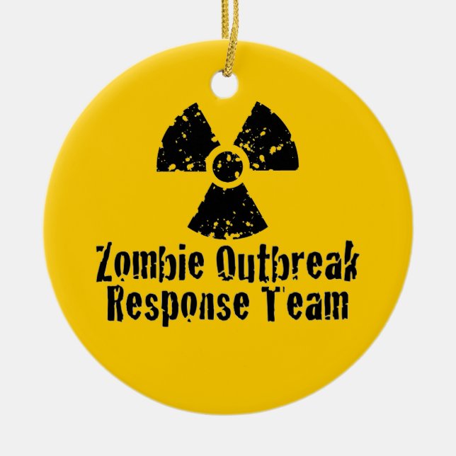 Zombie Outbreak Response Ceramic Tree Decoration (Front)