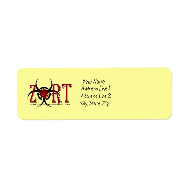 Zombie Outbreak Response Team Address Labels (Front)