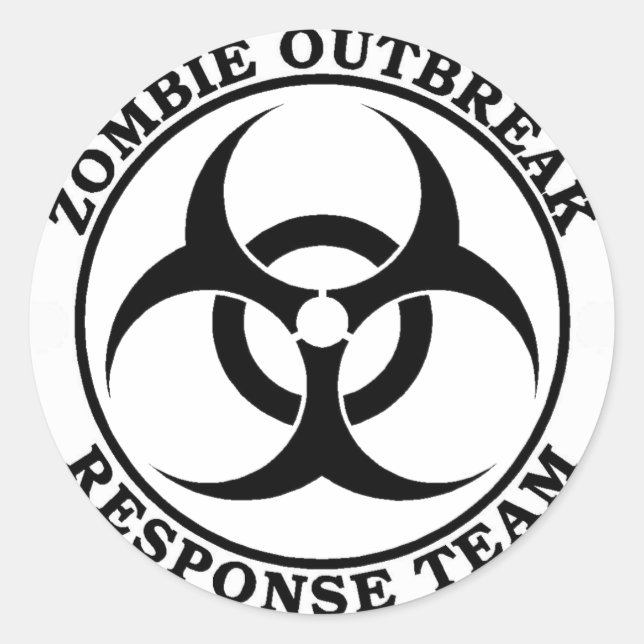 Zombie Outbreak Response Team (Biohazard) Classic Round Sticker (Front)