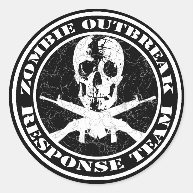 Zombie Outbreak Response Team Classic Round Sticker (Front)