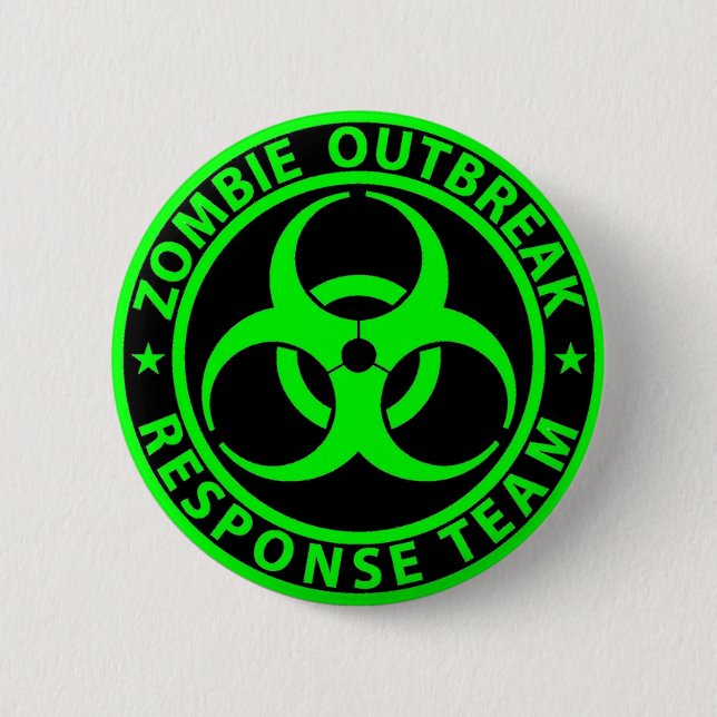 Zombie Outbreak Response Team Neon Green 6 Cm Round Badge (Front)