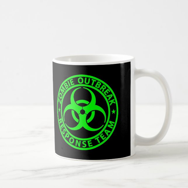 Zombie Outbreak Response Team Neon Green Coffee Mug (Right)
