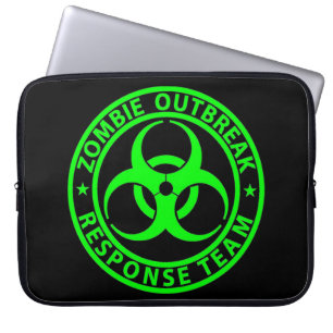 Zombie Outbreak Response Team Neon Green Laptop Sleeve