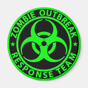 Zombie Outbreak Response Team Neon Green Magnet