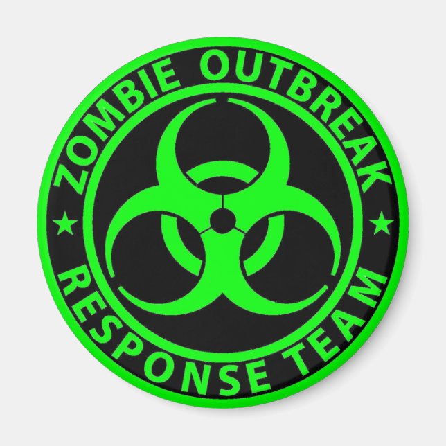 Zombie Outbreak Response Team Neon Green Magnet (Front)