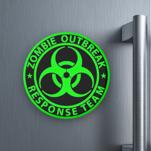 Zombie Outbreak Response Team Neon Green Magnet