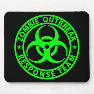 Zombie Outbreak Response Team Neon Green Mouse Mat