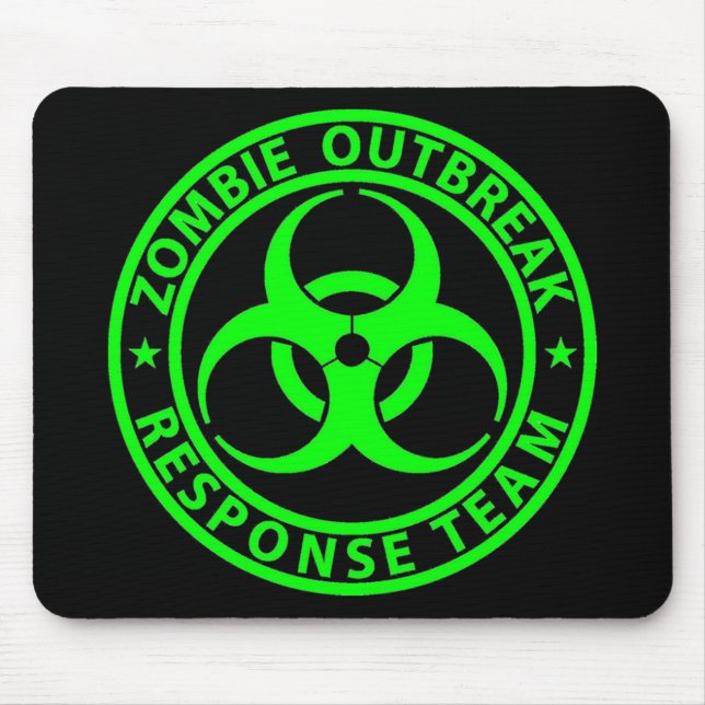 Zombie Outbreak Response Team Neon Green Mouse Mat (Front)