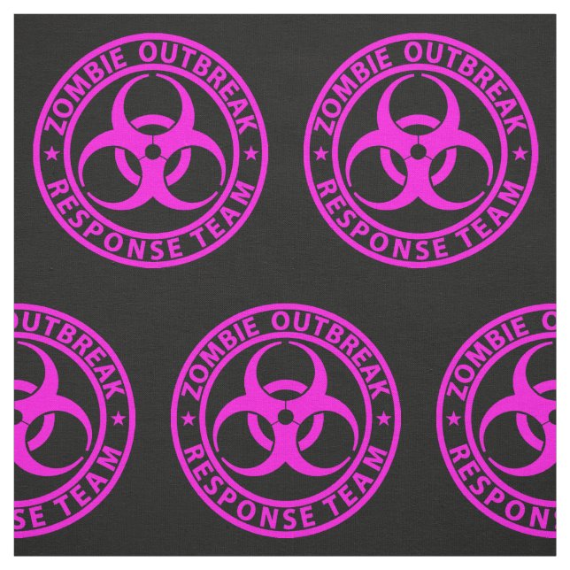 Zombie Outbreak Response Team Neon Pink Fabric (Swatch)