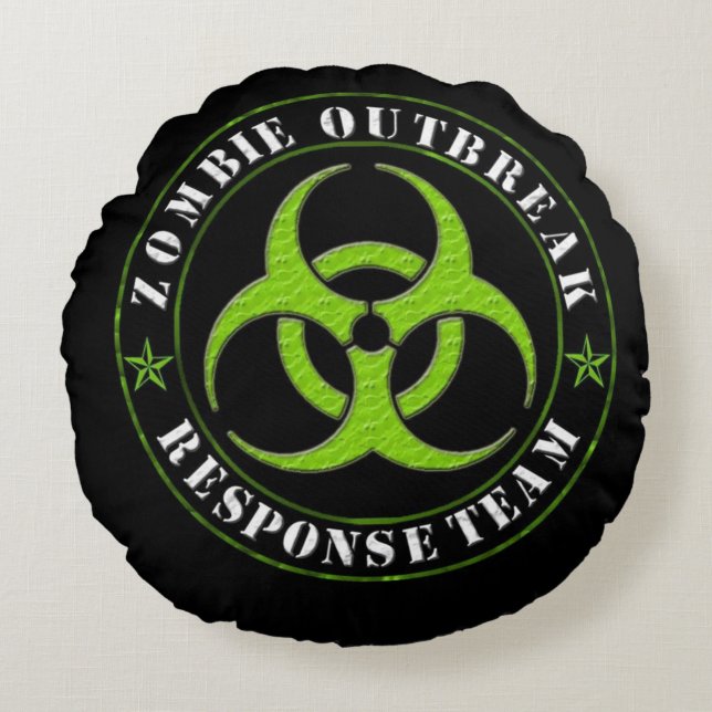 Zombie Outbreak Response Team Round Cushion (Front)