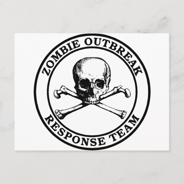 Zombie Outbreak Response Team (Skull Crossbones) Postcard (Front)