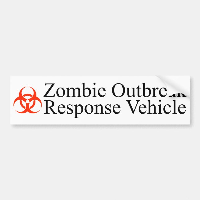 Zombie Outbreak Response Vehicle Bumper Sticker (Front)
