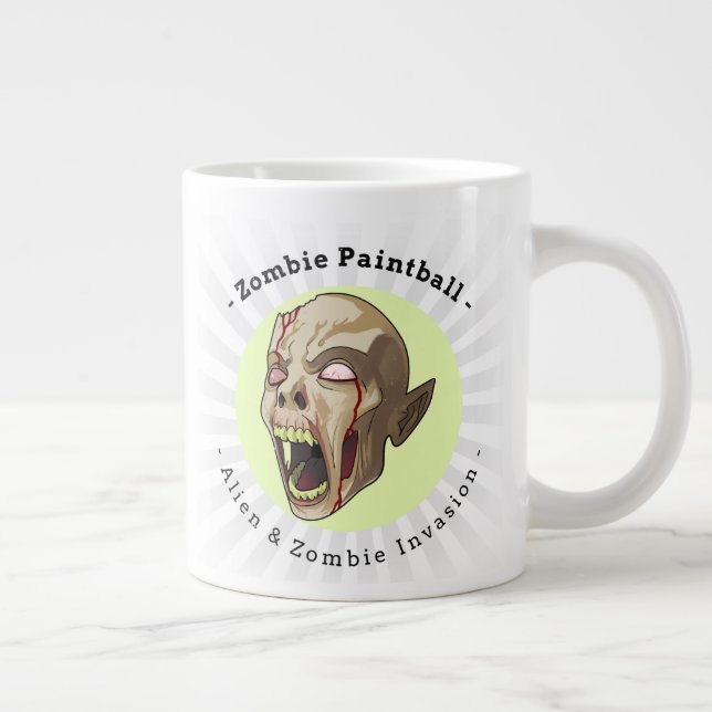 Zombie Paintball Large Coffee Mug (Right)