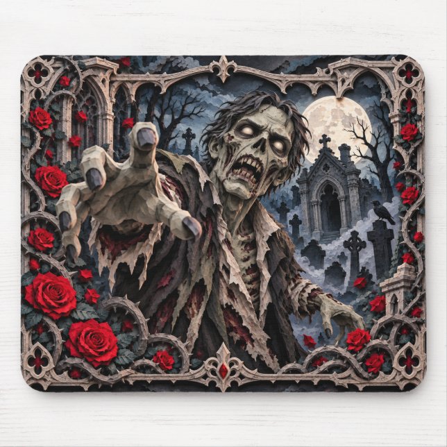 Zombie, Paper Cut Monster Mouse Mat (Front)