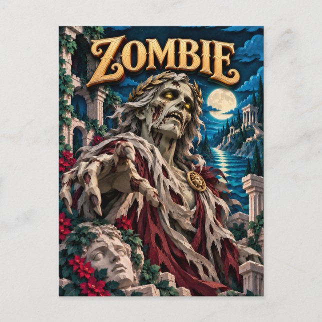 Zombie, Paper Cut Monster Postcard (Front)