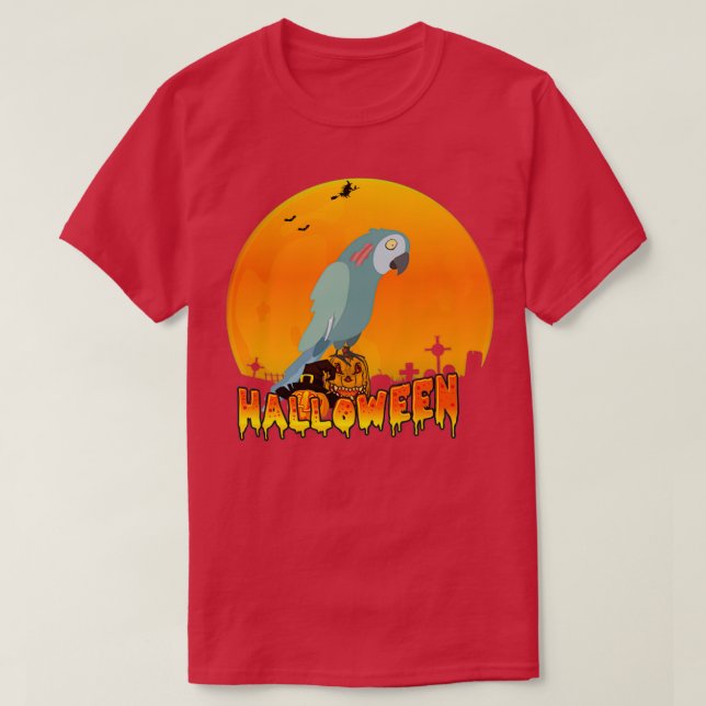 Zombie Parrot Halloween T-Shirt (Design Front)