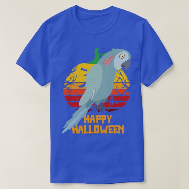 Zombie parrot happy halloween funny gift Zombie pa T-Shirt (Design Front)