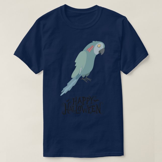 Zombie parrot happy halloween funny gift Zombie pa T-Shirt (Design Front)