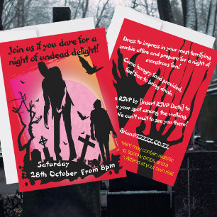 Zombie party Apocalypse dystopian event  Invitation