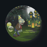 Zombie Party Birthday Halloween Paper Plate<br><div class="desc">Elevate your Zombie Party Birthday Halloween with a personalised touch! Customise the celebration by adding your kid's name and tailor the entire birthday decor for an unforgettable and uniquely spooky experience.</div>