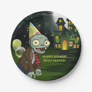 Zombie Party Birthday Halloween Paper Plate