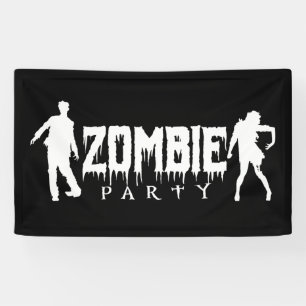 Zombie Party Halloween Banner
