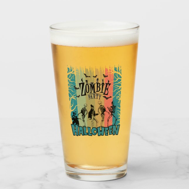 Zombie Party, Halloween Glass (Front Filled)