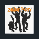 Zombie Party Halloween Party Napkin<br><div class="desc">Zombie silhouettes haunt this napkin with the phrase 'Zombie Party'.</div>