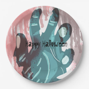 Zombie Party Hand Spooky Bloody Halloween Costume Paper Plate