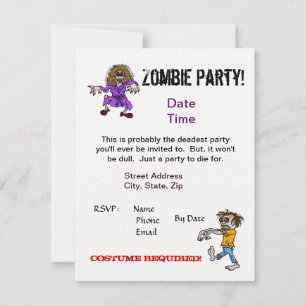 Zombie Party Invitation Customise It!