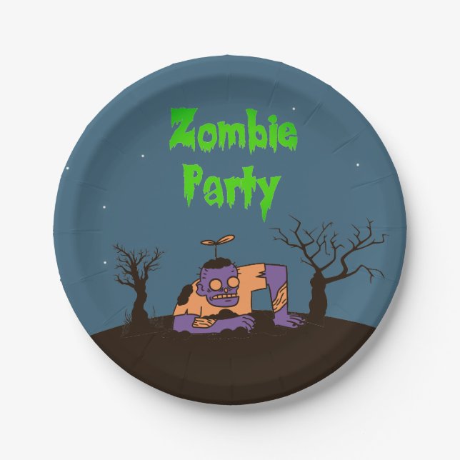 Zombie Party Paper Plate (Front)