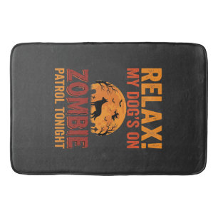 Zombie Patrol Dog Halloween Bath Mat