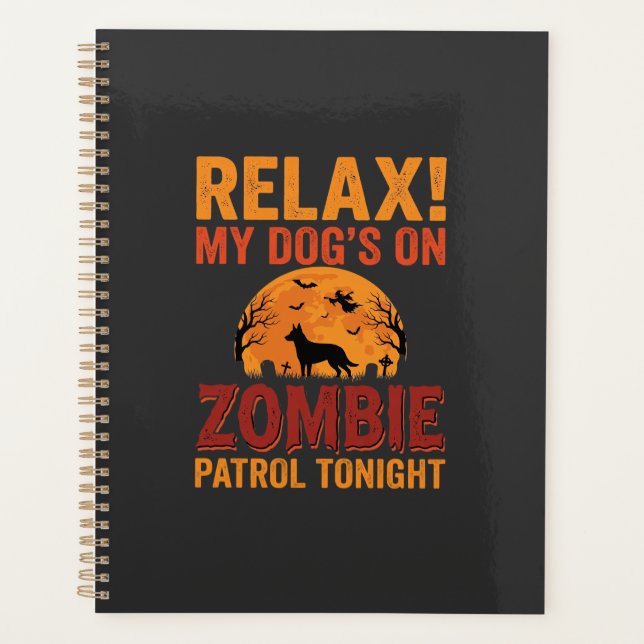 Zombie Patrol Dog Halloween Planner (Front)