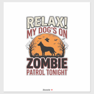 Zombie Patrol Dog Halloween Vintage Engraving Desi