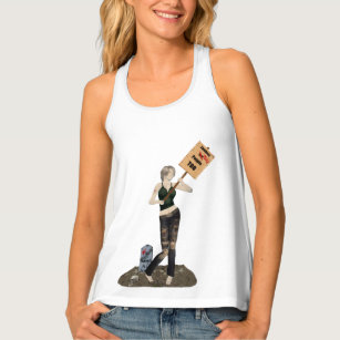 Zombie Pin Up Girl Protest II Women's Tank Top