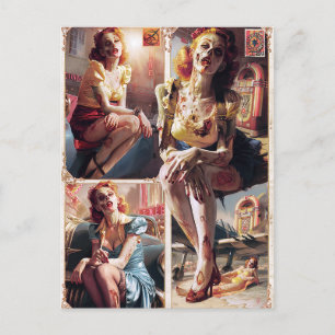 Zombie Pin-Up II Postcard
