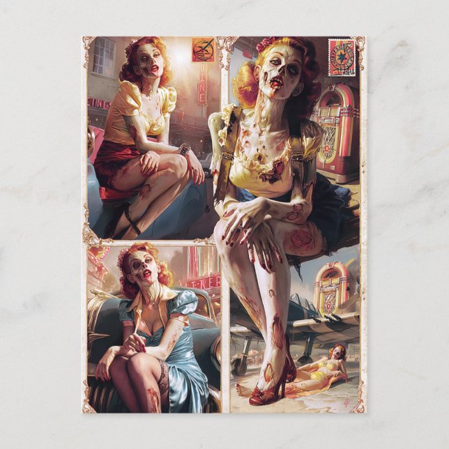 Zombie Pin-Up II Postcard (Front)