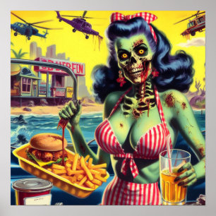 Zombie Pin-up Poster