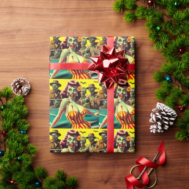 Zombie Pin-up Wrapping Paper (Holiday Gift)