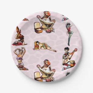 Zombie Pin Ups Paper Plate