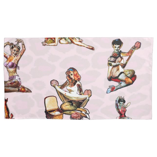 Zombie Pin Ups Pillowcase (Front)