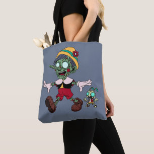 Zombie Pinocchio & Cricket Tote Bag