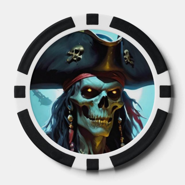 Zombie Pirate Poker Chip (Front)