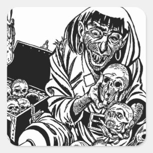 zombie pirate treasure monster horror art  square sticker