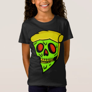 Zombie Pizza Halloween Scary Skeleton Skull T-Shirt